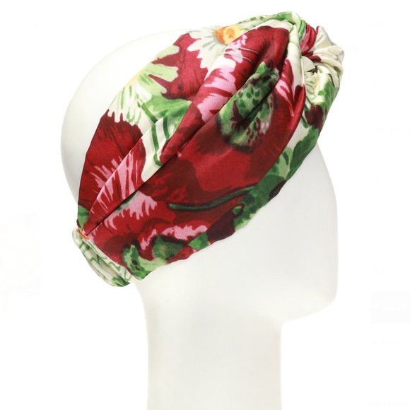 Gucci Floral Print Padded Headband in ivory NEW IN BOX